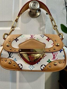 LOUIS VUITTON 2007 Multicolor Monogram Marilyn PM Shoulder Bag white